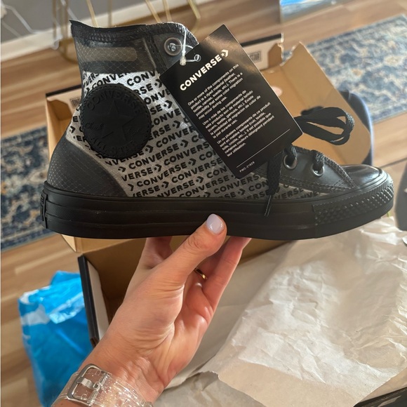 Converse Chuck Taylor All Star High Top Translucent Sneakers in Black W Size 8 - Picture 5 of 14
